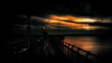 🔥 Download Dark Sunset Ocean Sea Pier Sky Wallpaper by @ronaldw67 ...