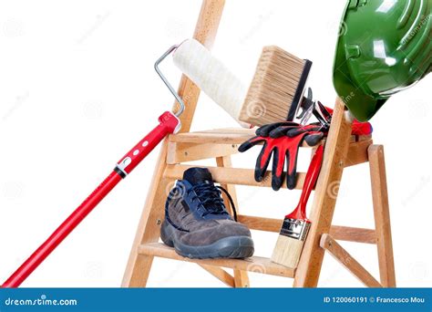 Professional House Painter, Tools and Work Equipment Stock Image ...