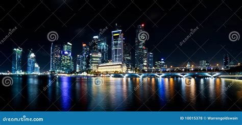 Singapore CBD at night stock photo. Image of building - 10015378