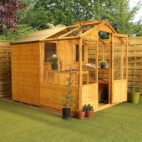 8 x 6 Shiplap Combi Greenhouse & Wooden Storage Shed | Greenhouse shed ...