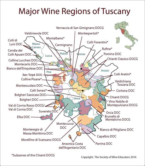 Italy - Tuscany SWE Map 2016 | Tuscany wine, Wine map, Wine education