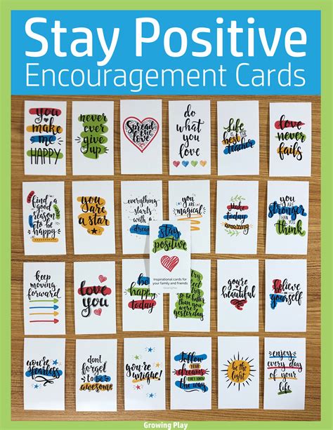 Stay Positive Encouragement Cards - Growing Play