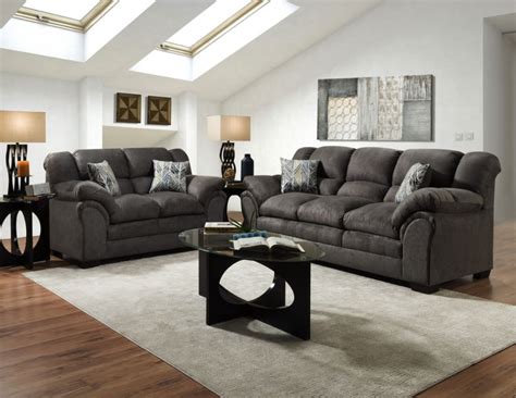 DELTA FURNITURE Crushed Gray Sofa & Loveseat (3500-13S-13L)