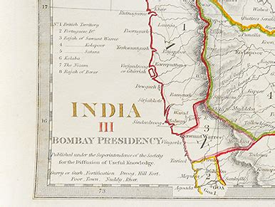 Early Map of Bombay Presidency 1838 - Past-India