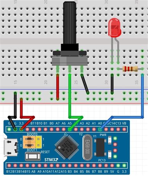 STM32 Blue Pill ADC LED Dimmer - Polling, Interrupt and DMA