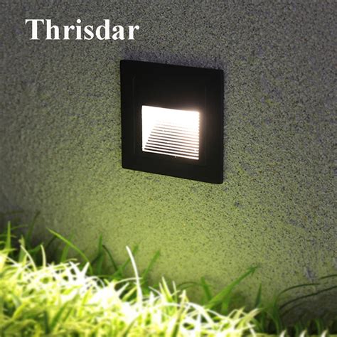 Thrisdar 3W Outdoor Recessed LED Step Wall Light Waterproof LED ...