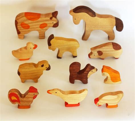 Farm Animals Toy Set Waldorf Wooden Toys Motor Skills Animal | Etsy in ...