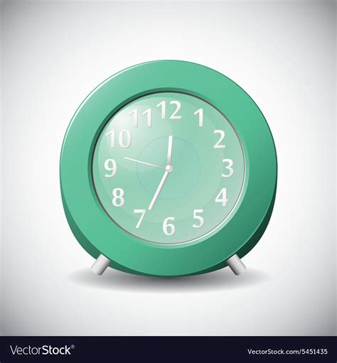 Green realistic 12 hour analog clock on grey Vector Image