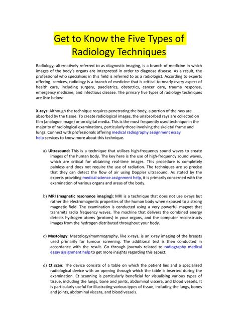 PPT - Get to Know the Five Types of Radiology Techniques PowerPoint ...