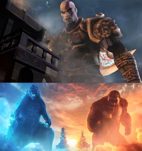 Godzilla and Kong vs Kratos The God of War by MnstrFrc on DeviantArt