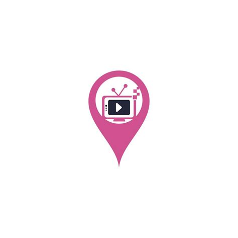 TV media map pin shape concept logo design. TV Service Logo Template ...