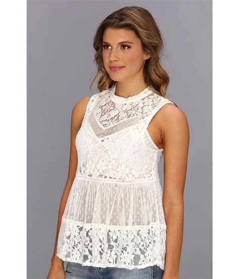 Free people Ladybird Lace Tank Top in White | Lyst