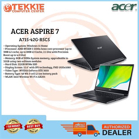 ACER ASPIRE 7 A715 42G R5C5 Charcoal Black | Ryzen 5 5500U Hexa-Core ...