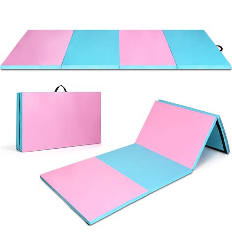 Costway 8' x 4' x 2'' Folding Gymnastics Tumbling Mat Gym Stretching ...