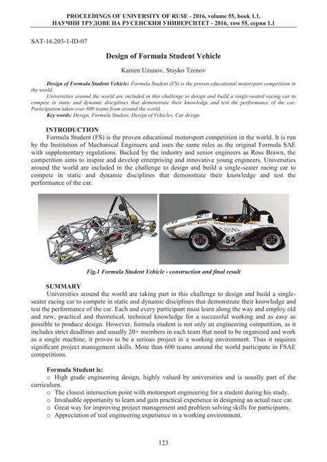 (PDF) Design of Formula Student Vehicle