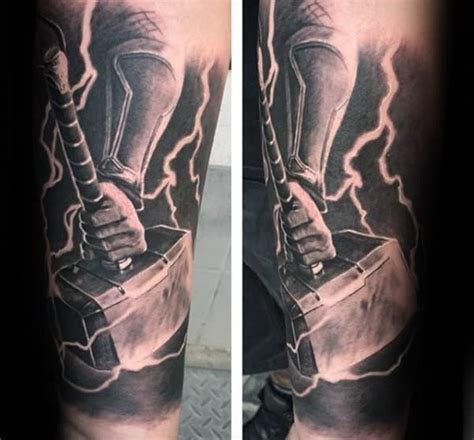 70 Mjolnir Tattoo Designs For Men - Hammer Of Thor Ideas