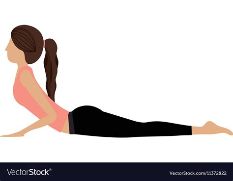 Colorful yoga woman cobra pose Royalty Free Vector Image