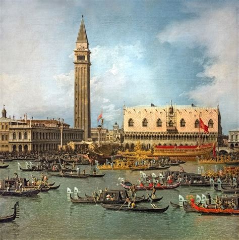 Canaletto, Bucentaure au mole le jour de l'ascension : tableau de ...