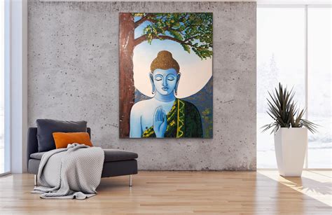 Contemporary Buddha Acrylic Painting , Wall Decor , Mediation , Peace ...