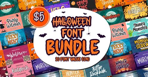 Halloween Font Bundle Bundle · Creative Fabrica