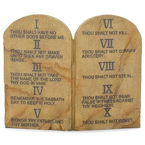 Ten Commandments Resin Stone 11 X 9 Wall Or Tabletop Plaque | Free ...