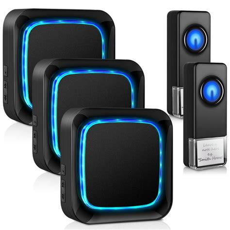 Bitiwend Wireless Doorbells for Home with 3 Receivers 2 Buttons, Door ...