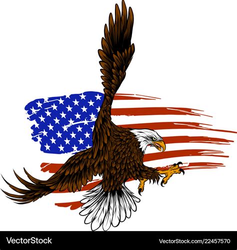 American eagle against usa flag Royalty Free Vector Image