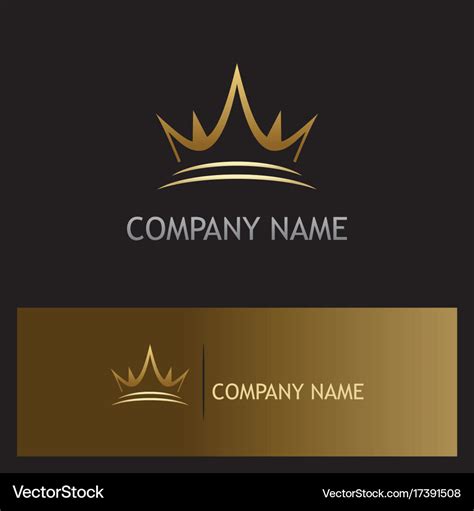 Crown gold company logo Royalty Free Vector Image