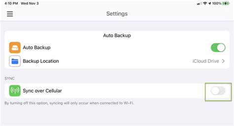 How can I turn off the auto sync feature until I have connected to Wi-Fi?