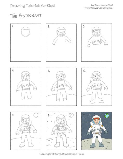 How to Draw an Astronaut - Easy Drawing Tutorials for Kids