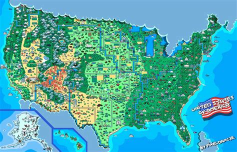 Animated Pixel Art Map of the USA