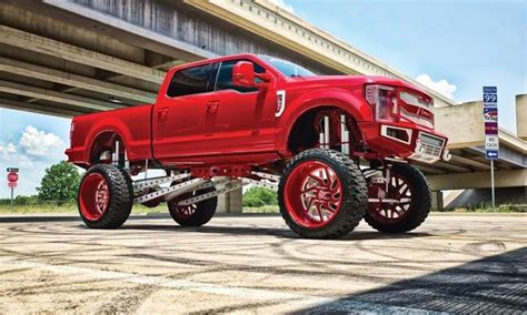 Big, Red, Extreme 2018 Ford F-250 - Ford | Jacked up trucks, Truck ...