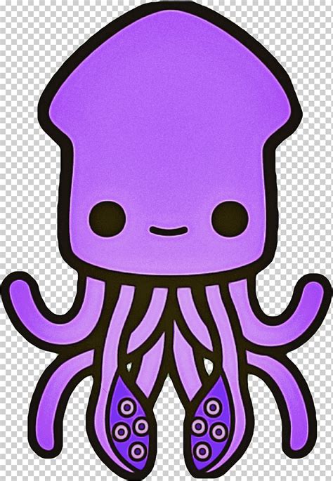 Pulpo, Pegatina, Calamar, Hotel, Kawaii, Ternura, Púrpura, Calcomanía ...