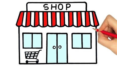 HOW TO DRAW A SHOP - HOW TO DRAW A MARKET EASY STEP BY STEP - YouTube