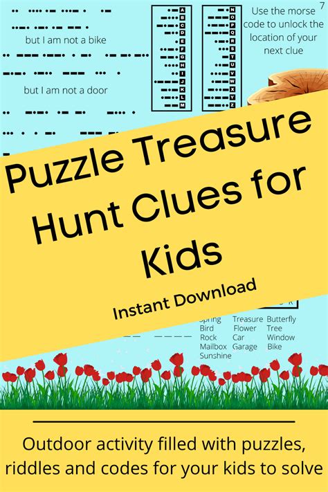 Printable outdoor treasure hunt for kids. Perfect for birthday party ...