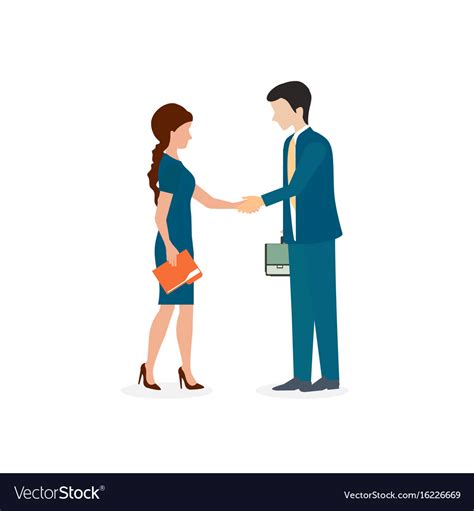 Business man and woman shaking hands Royalty Free Vector