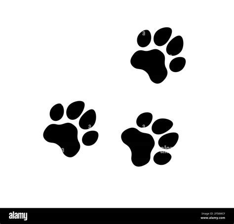 Dog Puppy Cat Paw Silhouette. Icons set Stock Vector Image & Art - Alamy