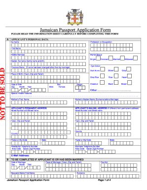 2009 Jamaican Passport Application Form Fill Online, Printable ...