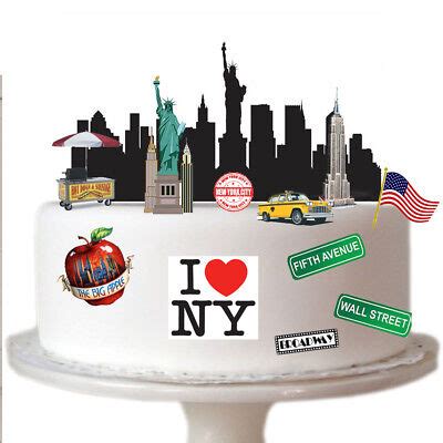 New York City Cake Scene Edible Premium Wafer Paper Cake Topper | eBay