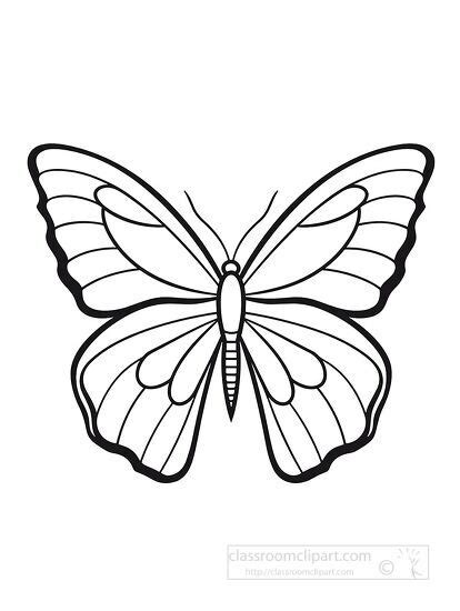 Animal Outline Clipart-butterfly simple black outline coloring ...