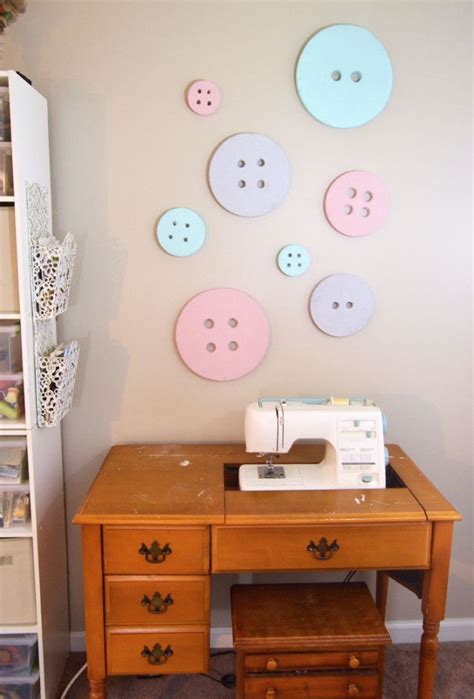 DIY Button Wall Art {for a Sewing/Craft Room} | Sewing room decor ...