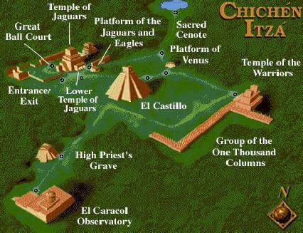 Chichen Itza Map | Locate Chichen Itza buildings