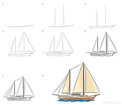 Boat Drawing Ideas » How to draw a Ship Step by Step