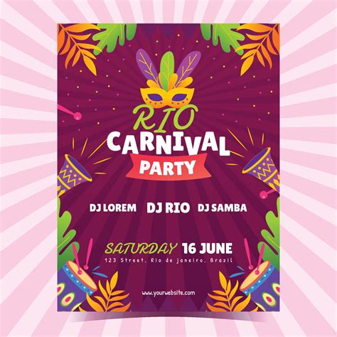 Rio Carnival Party Poster Design 2072809 Vector Art at Vecteezy