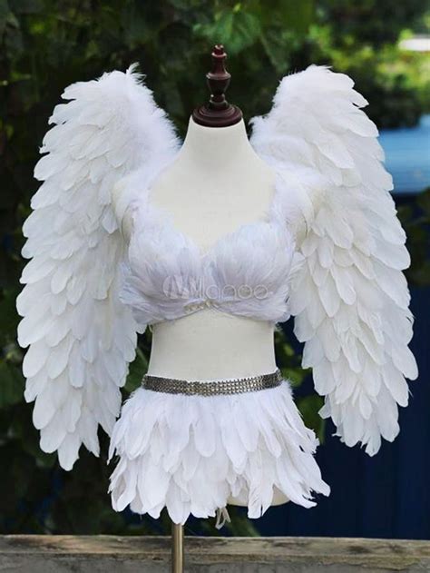 Angel Wings Costume White Feather Halloween Women Costume Accessories ...