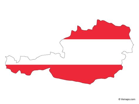 Flag Map of Austria | Free Vector Maps | Austria map, Flag, Austria flag