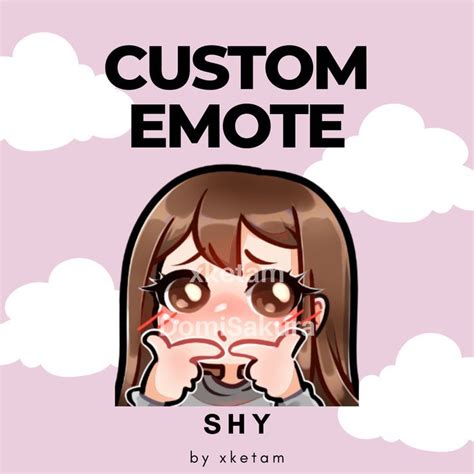 Custom Emote - Shy | by xketam | Drawing reference, Floral stickers ...