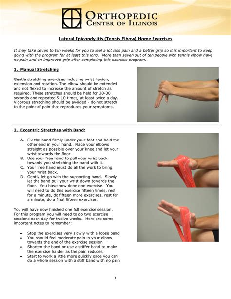 Lateral Epicondylitis (Tennis Elbow) Home Exercises - DocsLib