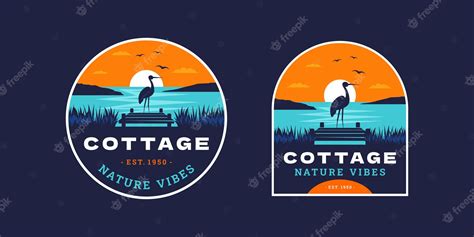 Premium Vector | Lake sunset logo