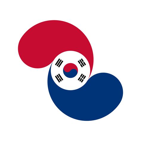 south korea flag logo. tattoo, sticker, print, stamp, seal and etc ...